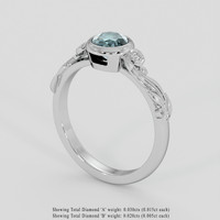 1.23 Ct. Bluish Green Sapphire Ring, Platinum 950 2