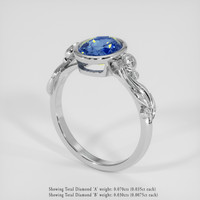 1.85 Ct. Bi Color Sapphire Ring, Platinum 950 2