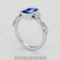 2.03 Ct. Blue Sapphire Ring, Platinum 950 2