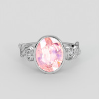 4.39 Ct. Purplish Pink Sapphire Ring, Platinum 950 1