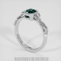 1.43 Ct. Bluish Green Sapphire Ring, Platinum 950 2