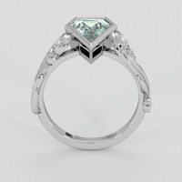 2.19 Ct. Greenish Blue Sapphire Ring, Platinum 950 3
