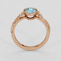1.02 Ct. Blue Aquamarine Ring, 14K Rose Gold 3