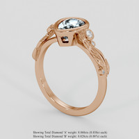 1.21 Ct. Blue Aquamarine Ring, 14K Rose Gold 2