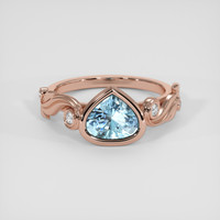 1.41 Ct. Blue Aquamarine Ring, 14K Rose Gold 1