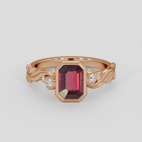 1.31 Ct. Purplish Red Almandine Garnet Ring, 14K Rose Gold 1
