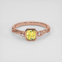 1.21 Ct. Yellow Sapphire Ring, 14K Rose Gold 1