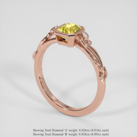 1.21 Ct. Yellow Sapphire Ring, 14K Rose Gold 2
