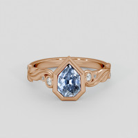 1.10 Ct. Blue Sapphire Ring, 14K Rose Gold 1
