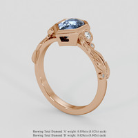 1.10 Ct. Blue Sapphire Ring, 14K Rose Gold 2