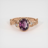 1.69 Ct. Pinkish Purple Sapphire Ring, 14K Rose Gold 1