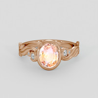 2.02 Ct. Padparadscha Sapphire Ring, 14K Rose Gold 1