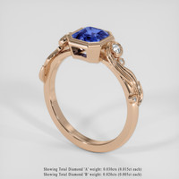 1.40 Ct. Blue Sapphire Ring, 14K Rose Gold 2