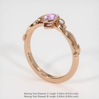 0.50 Ct. Pink Sapphire Ring, 14K Rose Gold 2