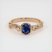 0.67 Ct. Blue Sapphire Ring, 18K Rose Gold 1