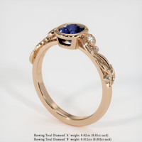 0.67 Ct. Blue Sapphire Ring, 18K Rose Gold 2