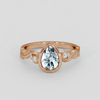 1.21 Ct. Blue Aquamarine Ring, 18K Rose Gold 1