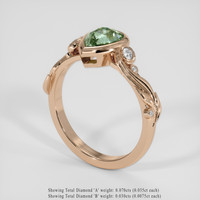 1.44 Ct. Bluish Green to Reddish Purple Alexandrite Ring, 18K Rose Gold 2