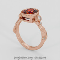 3.16 Ct. Orangish Red Hessonite Garnet Ring, 18K Rose Gold 2