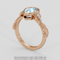 1.50 Ct. Blue Aquamarine Ring, 18K Rose Gold 2