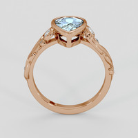 1.50 Ct. Blue Aquamarine Ring, 18K Rose Gold 3