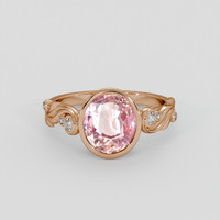 3.37 Ct. Padparadscha Sapphire Ring, 18K Rose Gold 1