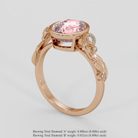 3.37 Ct. Padparadscha Sapphire Ring, 18K Rose Gold 2