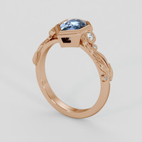 1.10 Ct. Blue Sapphire Ring, 18K Rose Gold 2