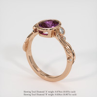 1.69 Ct. Pinkish Purple Sapphire Ring, 18K Rose Gold 2
