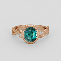 2.01 Ct. Bluish Green Sapphire Ring, 18K Rose Gold 1