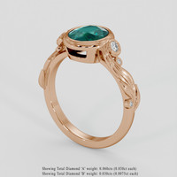 2.01 Ct. Bluish Green Sapphire Ring, 18K Rose Gold 2