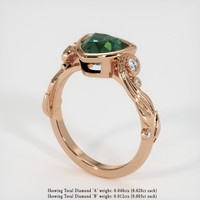 1.65 Ct. Bluish Green Sapphire Ring, 18K Rose Gold 2