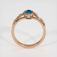 0.65 Ct. Greenish Blue Sapphire Ring, 18K Rose Gold 3