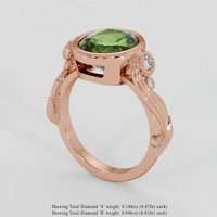 4.95 Ct. Green Sapphire Ring, 18K Rose Gold 2