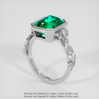 3.81 Ct. Emerald Ring, Silver 2