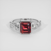 2.41 Ct. Red Garnet Ring, Silver 1