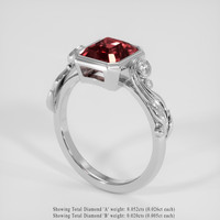 2.41 Ct. Red Garnet Ring, Silver 2