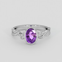 1.34 Ct. Purple Sapphire Ring, Silver 1