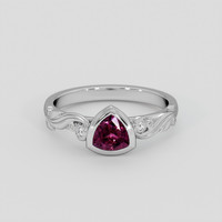 0.63 Ct. Pinkish Purple Sapphire Ring, Silver 1