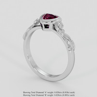 0.63 Ct. Pinkish Purple Sapphire Ring, Silver 2