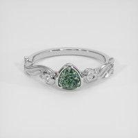 0.66 Ct. Bluish Green Sapphire Ring, Silver 1