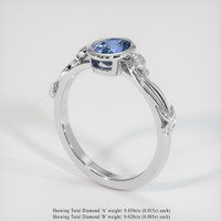 0.78 Ct. Blue Sapphire Ring, 10K White Gold 2