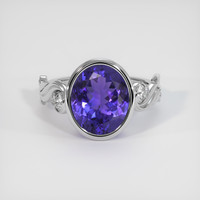 4.42 Ct. Violet Tanzanite Ring, 10K White Gold 1