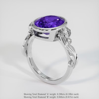 4.42 Ct. Violet Tanzanite Ring, 10K White Gold 2