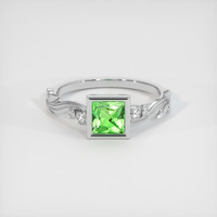 0.70 Ct. Tsavorite Garnet Ring, 10K White Gold 1