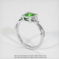 0.70 Ct. Tsavorite Garnet Ring, 10K White Gold 2