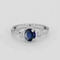 2.00 Ct. Blue Sapphire Ring, 10K White Gold 1