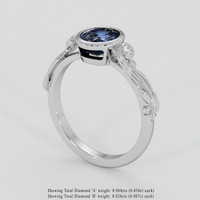 2.00 Ct. Blue Sapphire Ring, 10K White Gold 2