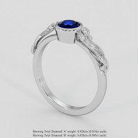 0.82 Ct. Blue Sapphire Ring, 10K White Gold 2