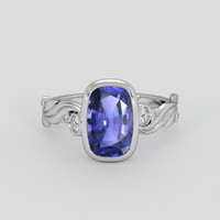 2.83 Ct. Purplish Blue Sapphire Ring, 10K White Gold 1